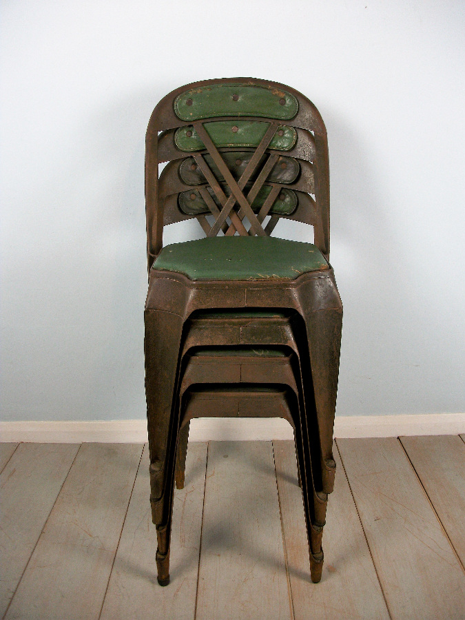 Rare Set of Four Stacking Chairs by Evertaut
